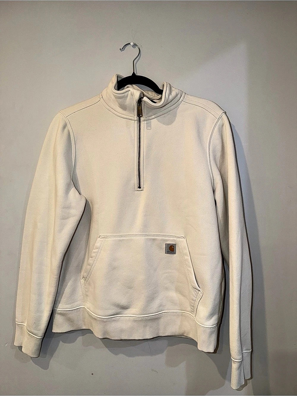 Carhartt Women's Relaxed Fit Midweight Half-Zip Sweatshirt Cream
